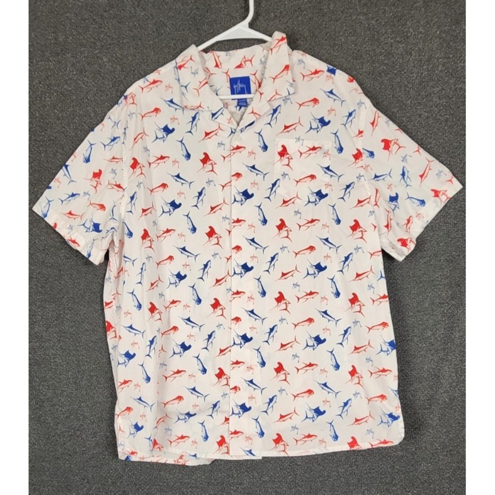 Guy Harvey Casual Shirt XXL/EEG Beach Swordfish Dad Fishing‎